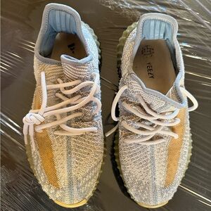 Adidas Yeezy Textured Beige and Gray Sneakers